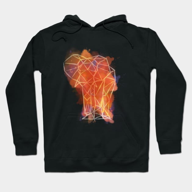 Elephant Low Poly Art Watercolor Polygon Hoodie by JTYDesigns